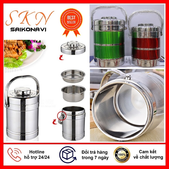 CẶP LỒNG INOX 3 TẦNG HÀN QUỐC CAO CẤP