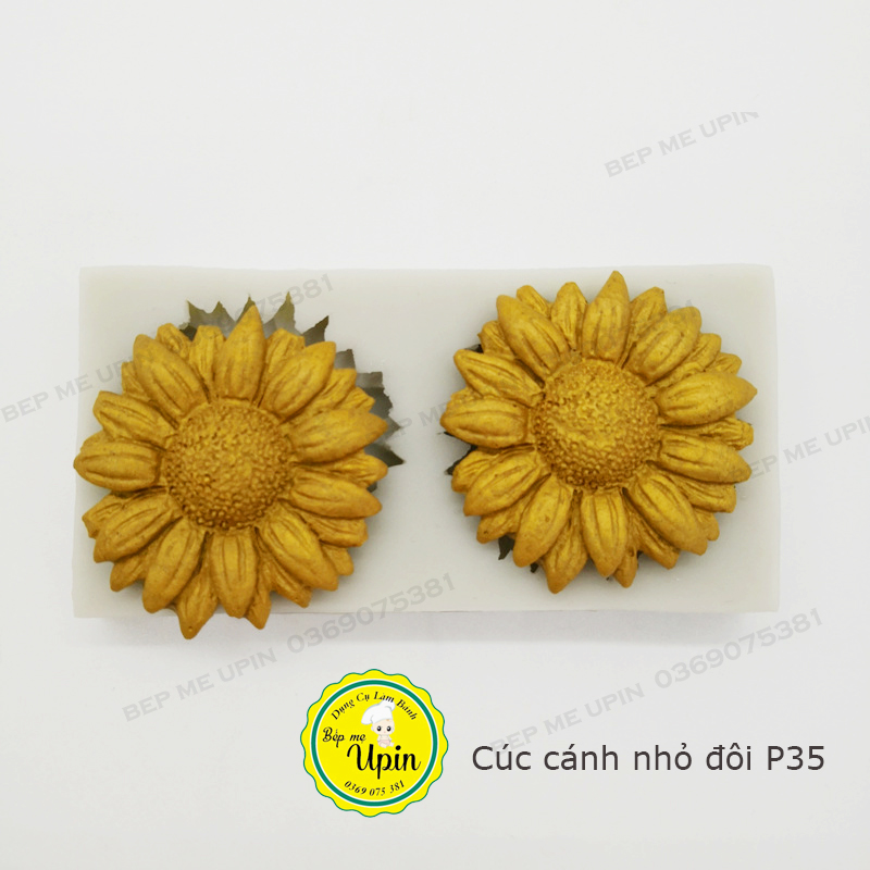 khuôn silicone hoa cúc cánh nhỏ đôi