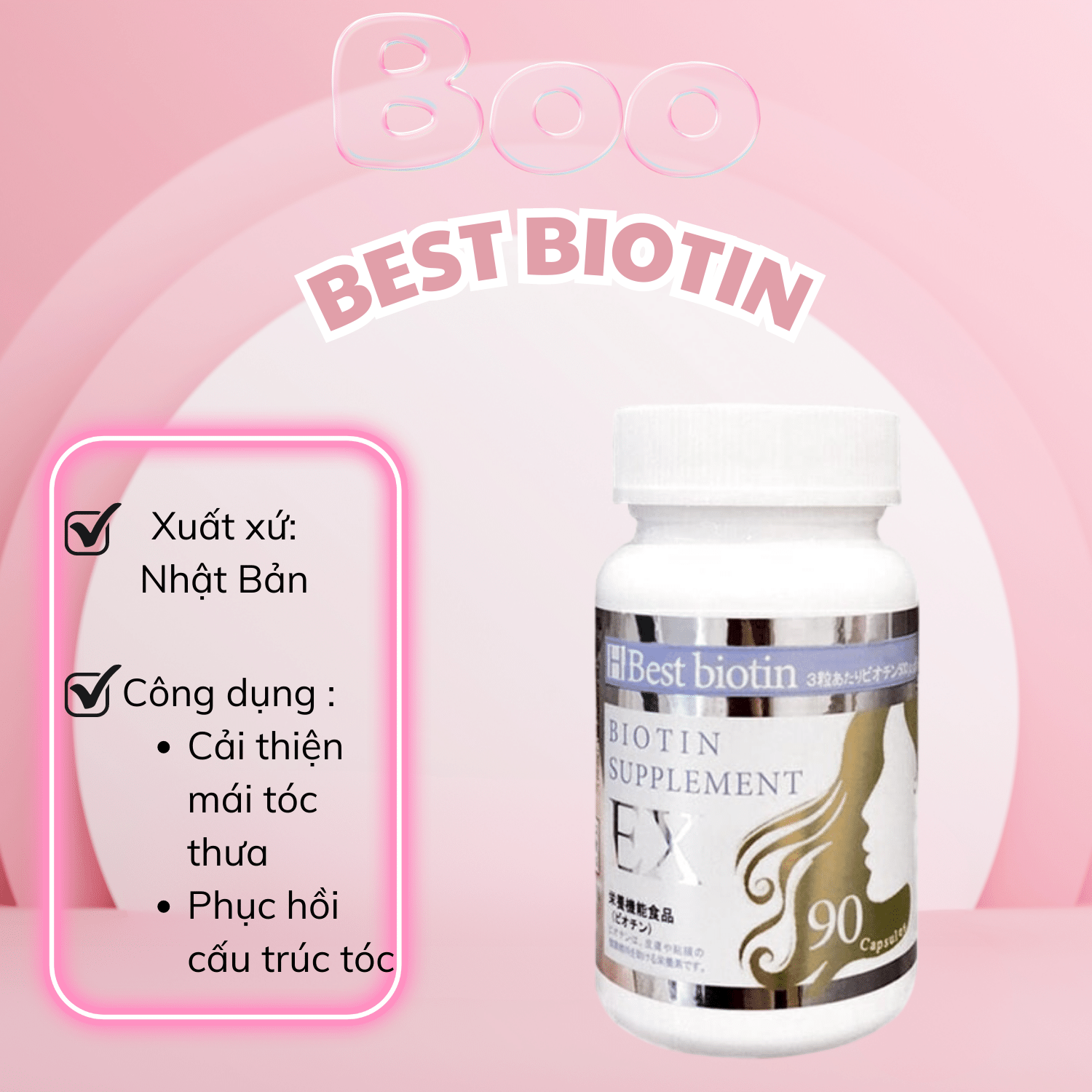 Viên Uống Mọc Tóc Best Biotin Supplement EX