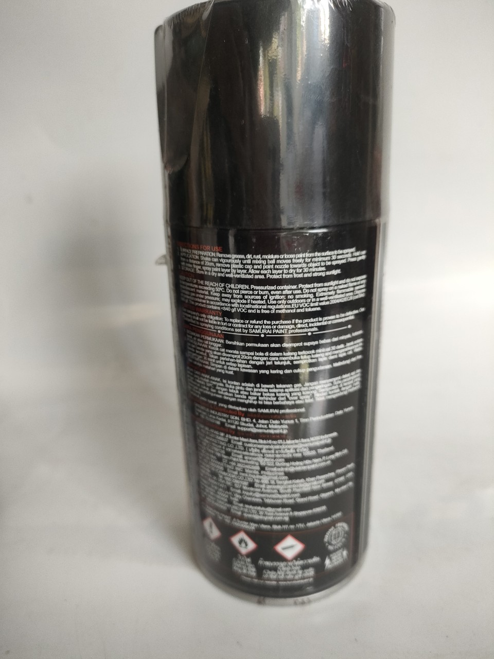 SƠN XỊT XE MÁY SAMURAI MÀU XÁM ĐEN MỜ Y9494 chai 400ML