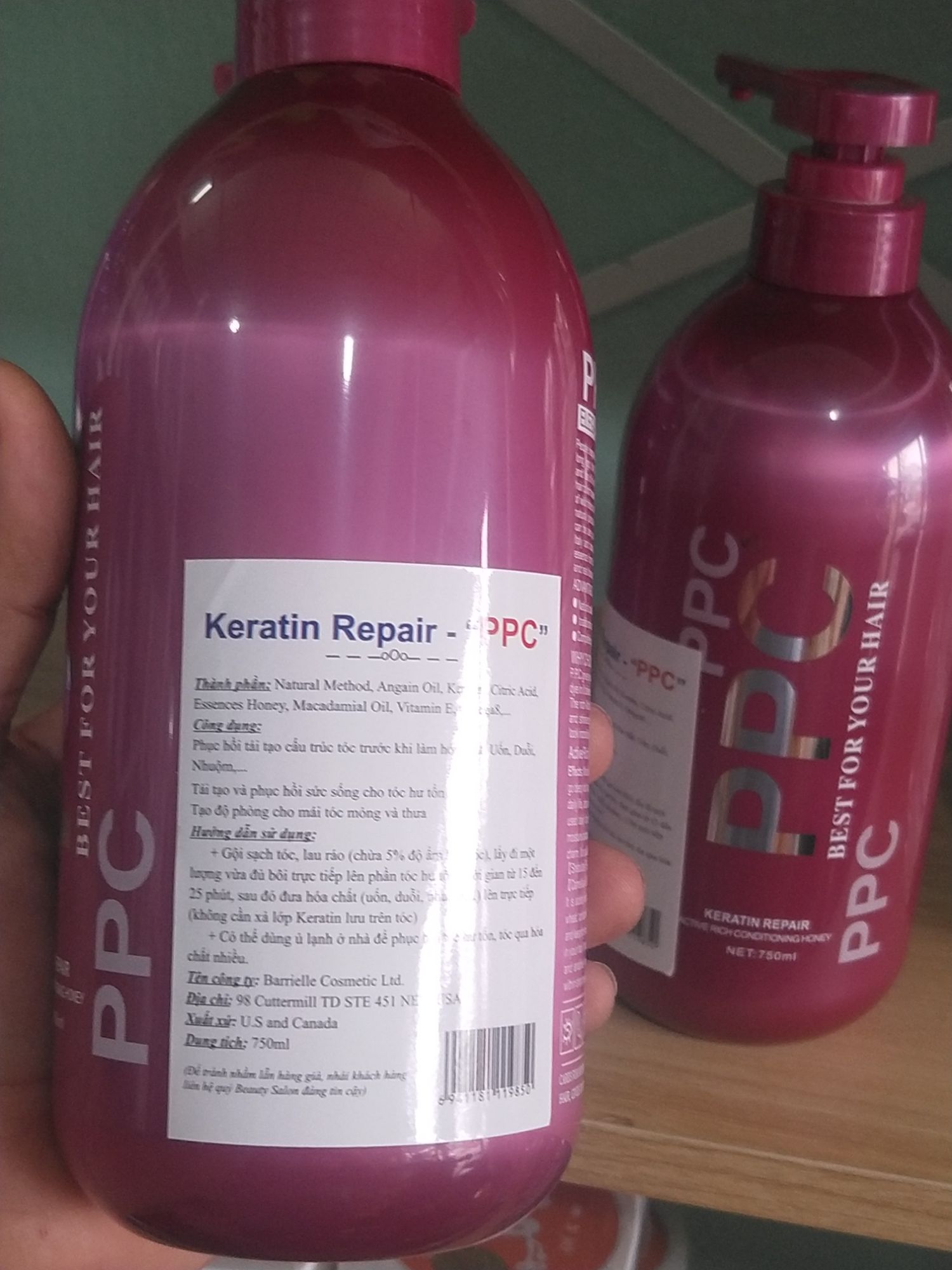 [HCM]Hấp phục hồi tóc hư tổn Keratin PPC Repair - 750ml