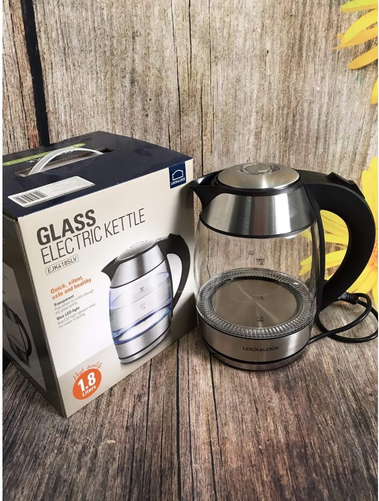 Glass electric kettle LOCK & LOCK EJK418SLV