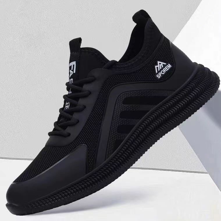 Giày thể thao nam SpoRem Đen Full Menly - giày sneaker nam cực ngầu