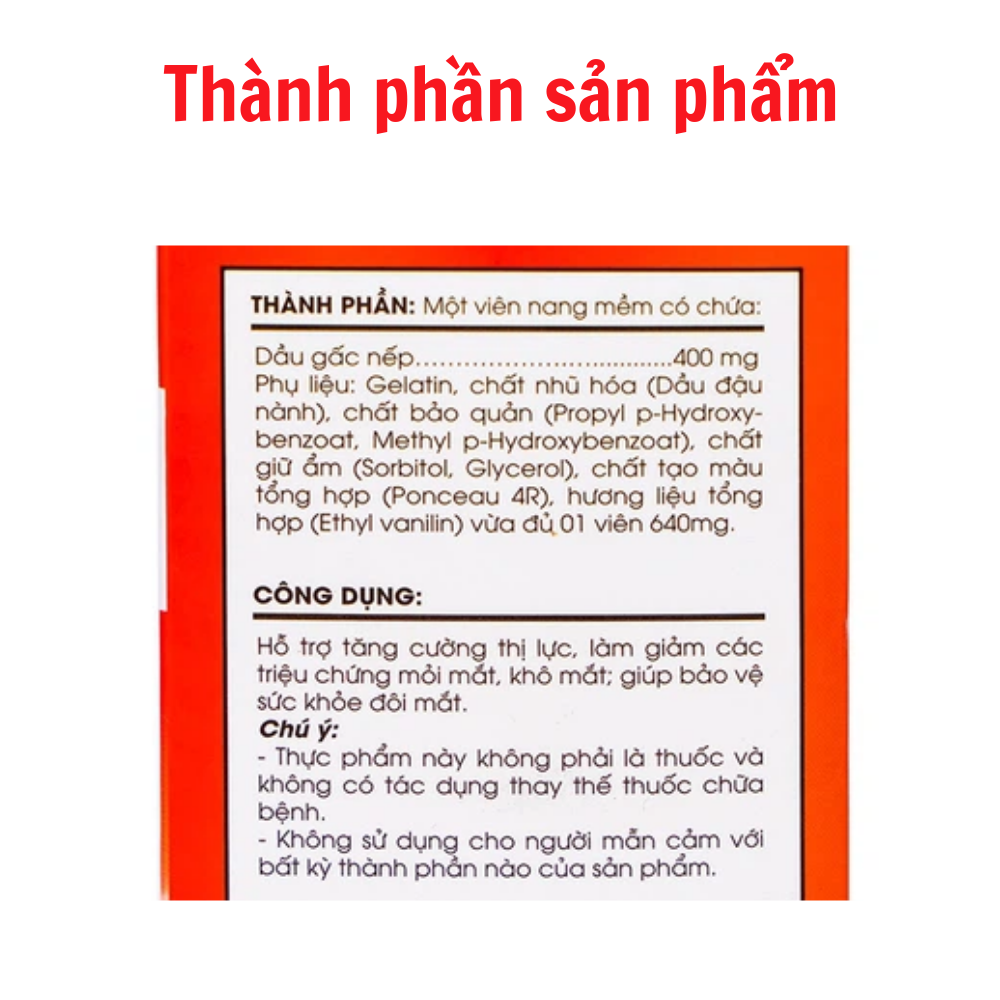 [HCM]Dầu gấc Tuệ Linh lọ 60 viên