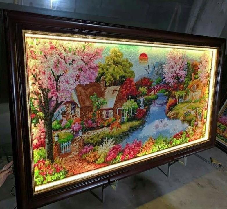 Tranh đính đá đa sắc Cảnh Đẹp Thiên Đường YN5218,LV004 kích thước 100*50cm
