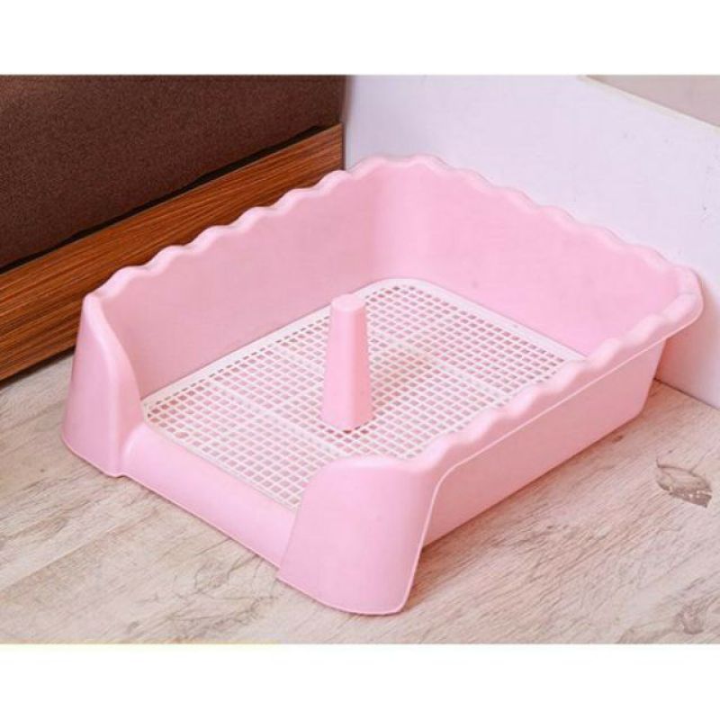 Khay vệ sinh có cọc và thành cao cho chó +Size Lớn + Tặng kèm miếng lót