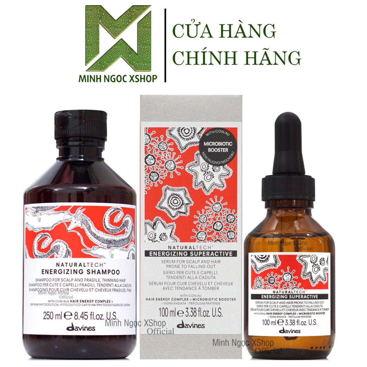 Combo dầu gội chống rụng tóc Davines 250ML + Tinh chất Davines Energizing Superactive 100ML