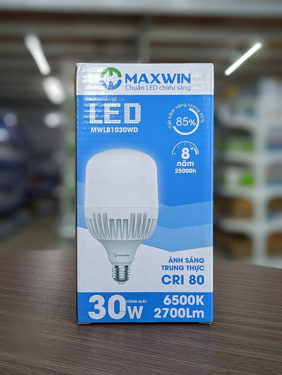 Bóng đèn Led trụ Maxwin ánh sáng trắng, vàng
