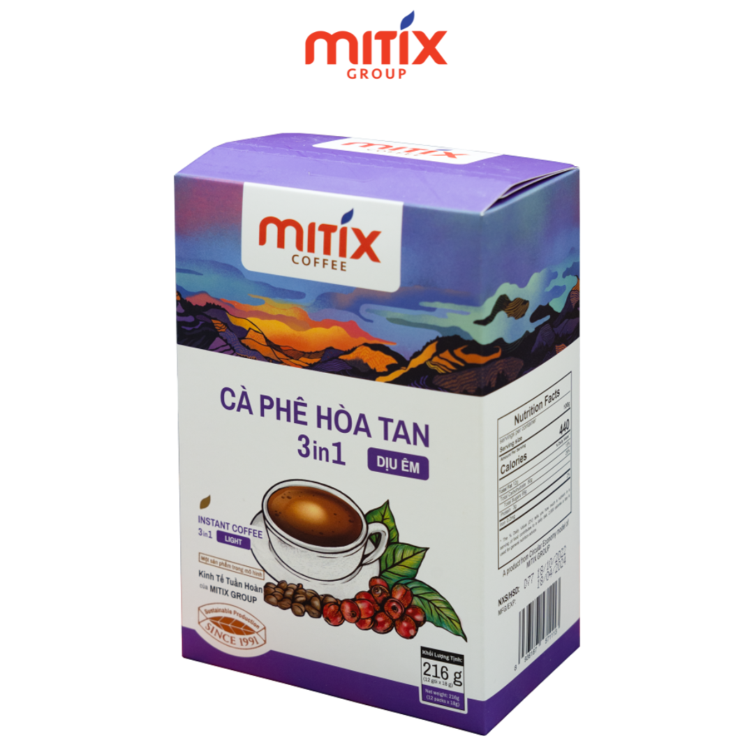 Mitix Coffee Cà phê hòa tan 3in1 dịu êm loại 216gr
