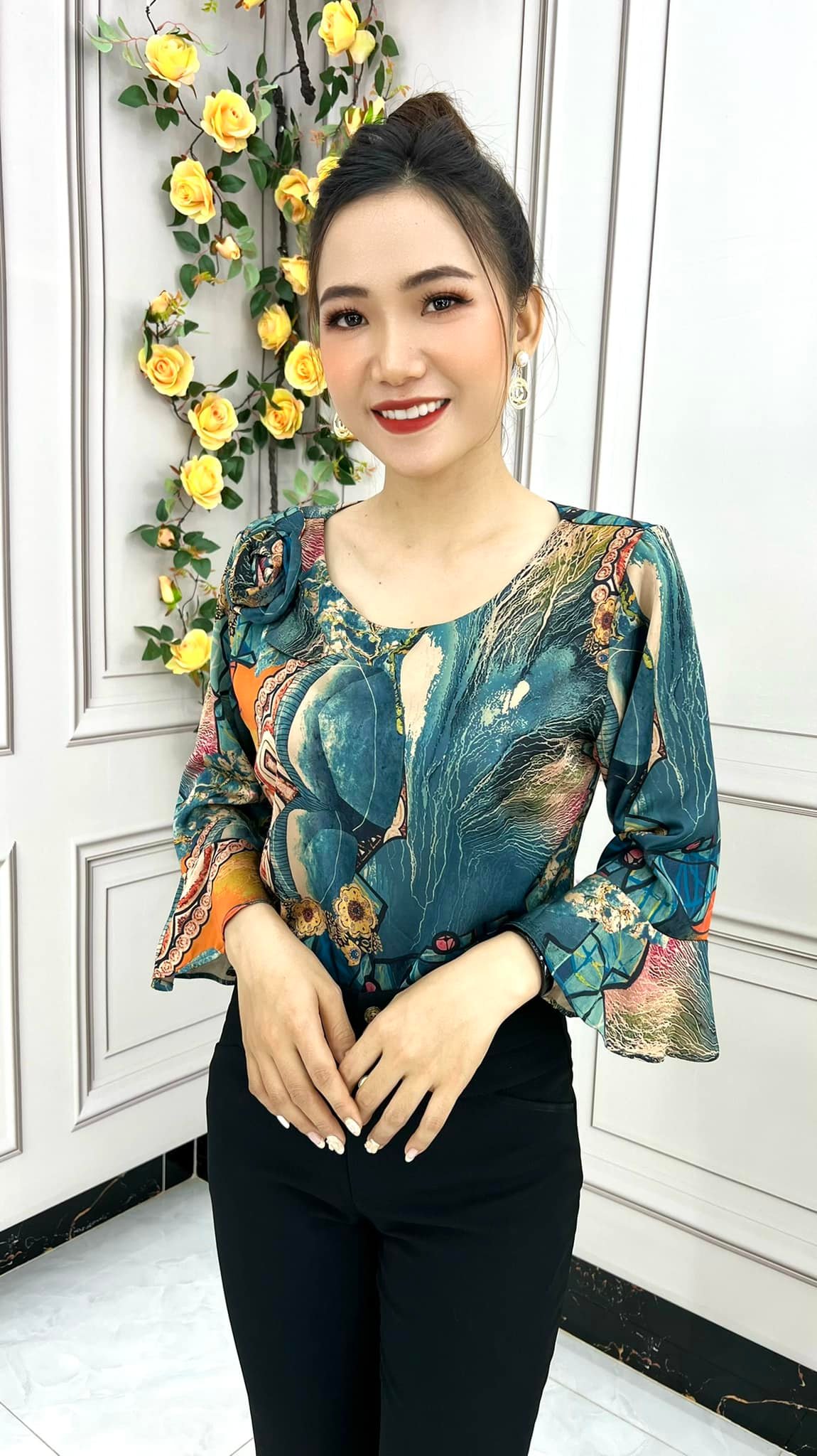 Áo Lụa 3D Họa Tiết Thiết Kế Cao Cấp