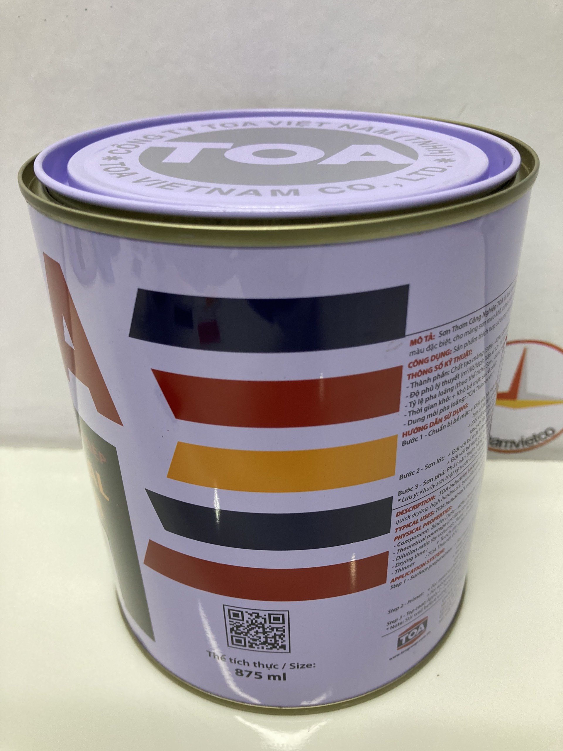 Sơn thơm công nghiệp Toa màu trắng mờ 911 875ML