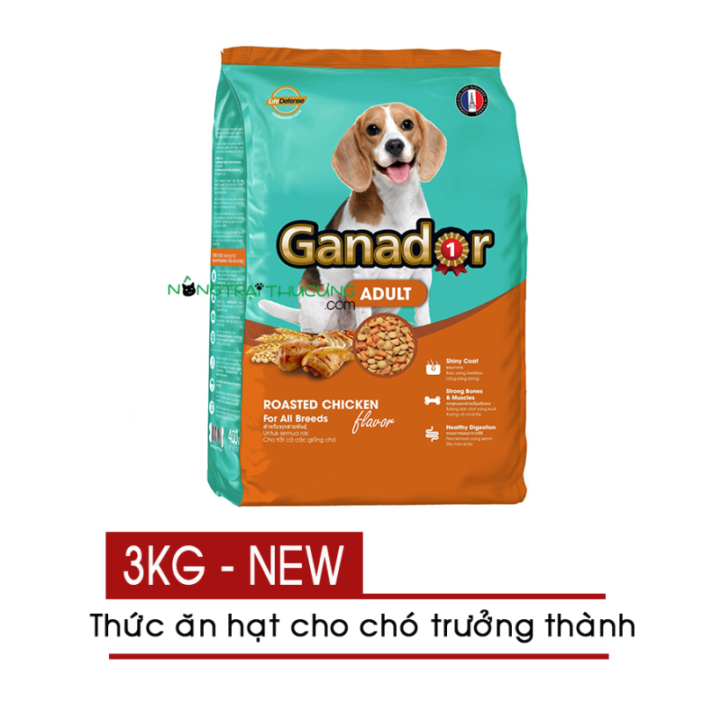 Thức ăn hạt cho Chó Lớn Ganador Adult vị Gà Nướng (NEW) 3KG - [Nông Trại Thú Cưng]