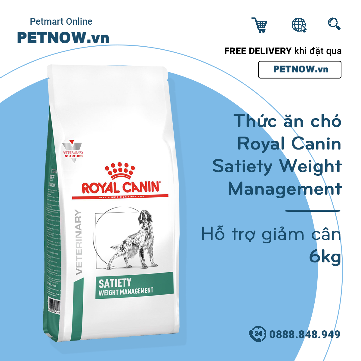 [HCM]Thức ăn chó Royal Canin Satiety Weight Management 6kg - Hỗ trợ giảm cân petnow