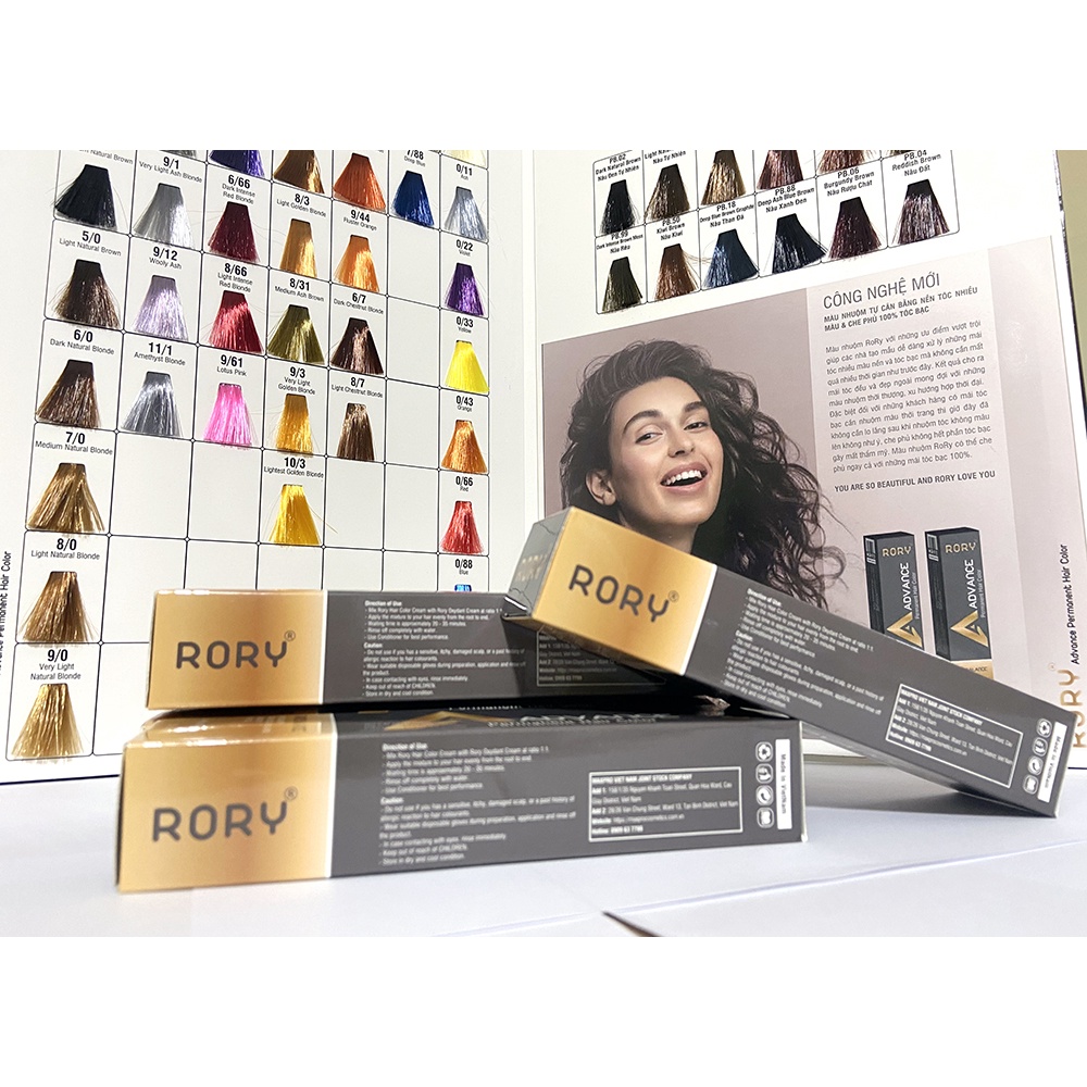 Màu nhuộm tóc RORY, thuốc nhuộm tóc RORY 100ml