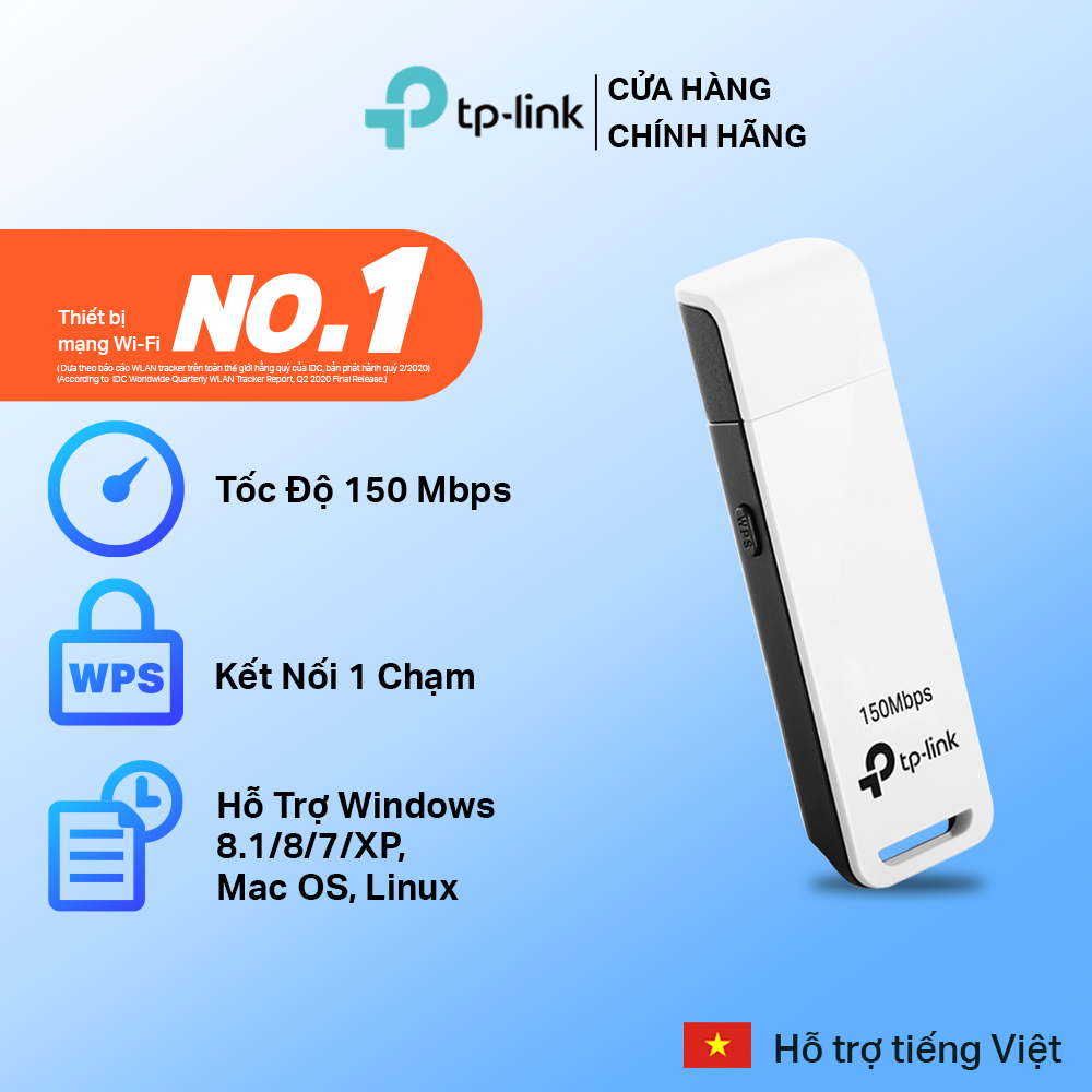 Bộ Thu Sóng Wifi USB Wifi TP-Link TL-WN727N Chuẩn N Tốc Độ 150Mbps - Hàng Chính Hãng