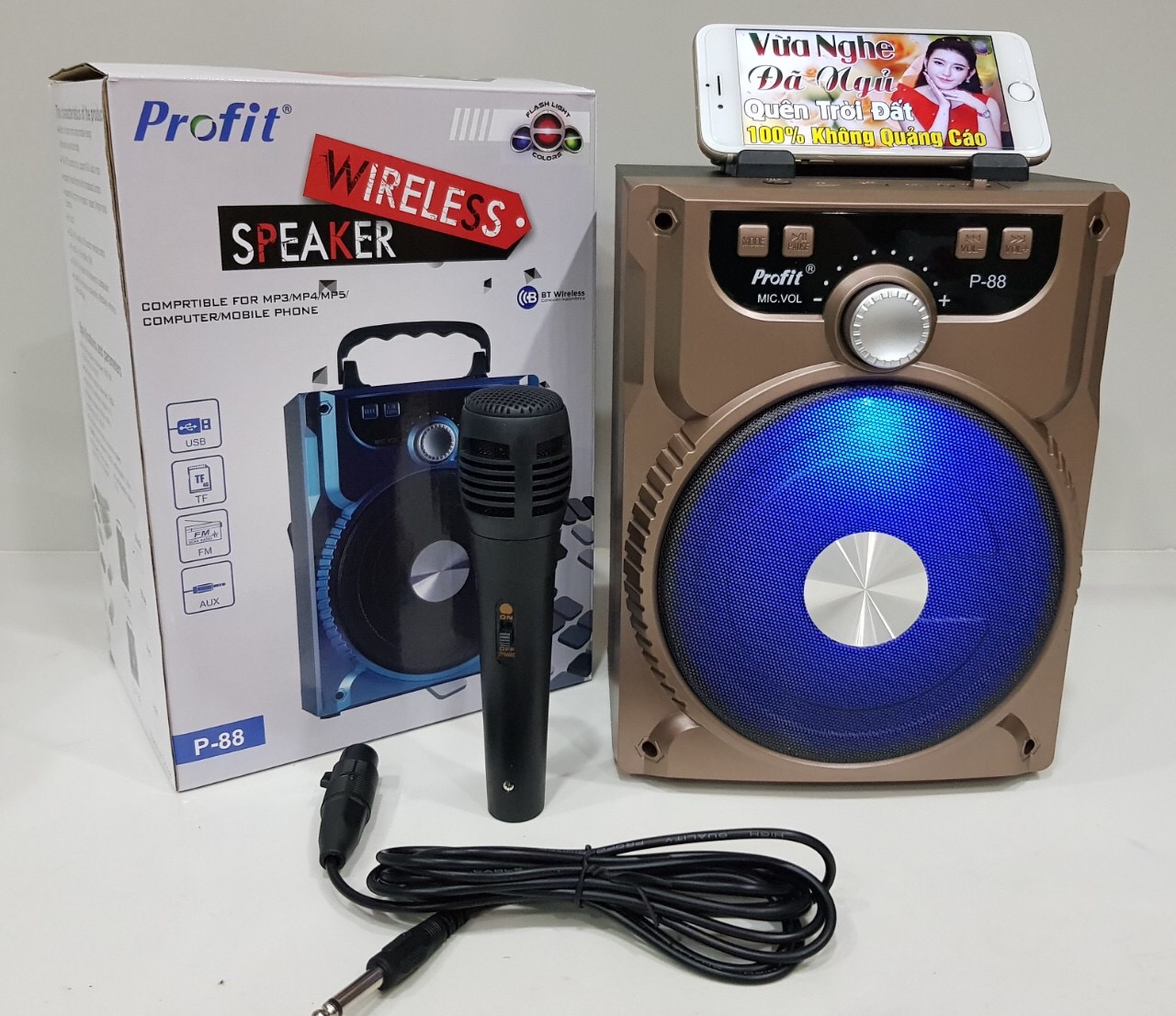 Bluetooth Speaker P88 / P89 /P117/P118Free Karaoke Microphone