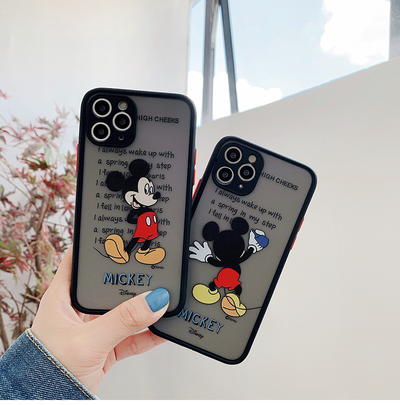 Ốp Lưng Nhám Chống Sock Va Đập Bảo Vệ Camera Mickey Mouse