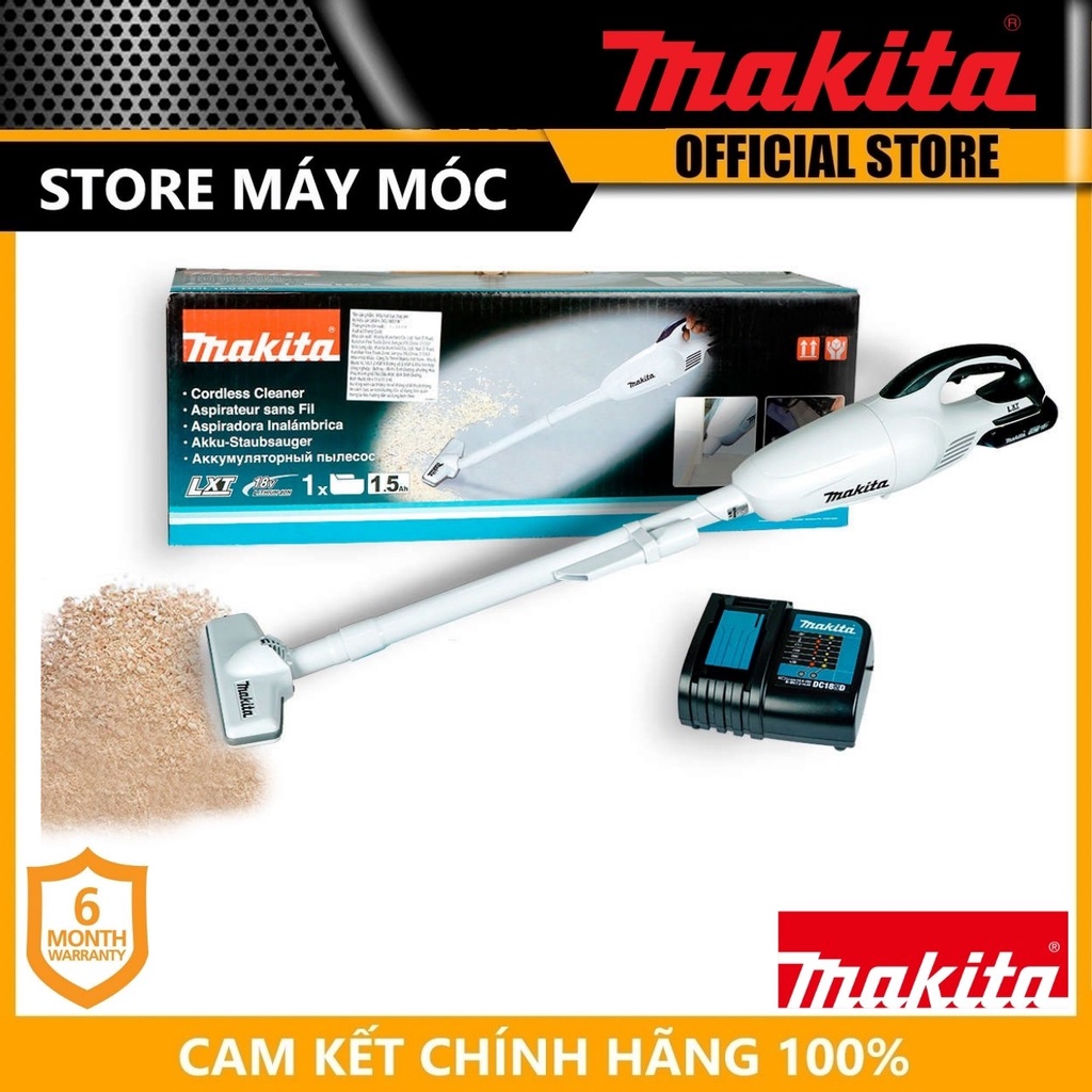 Máy hút bụi dùng pin 18v makita dcl180frfw- hàng chính hãng