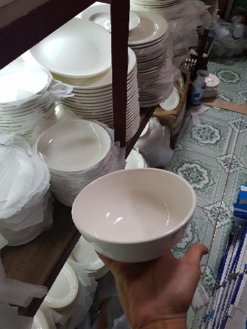 Tô sứ dáng khum BT đủ size, tô phở sứ trắng