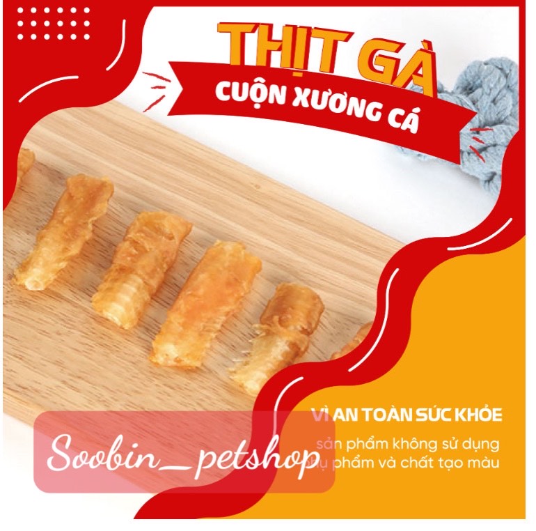 SNACK Natural Core THỊT CUỘN XƯƠNG CÁ cho chó.