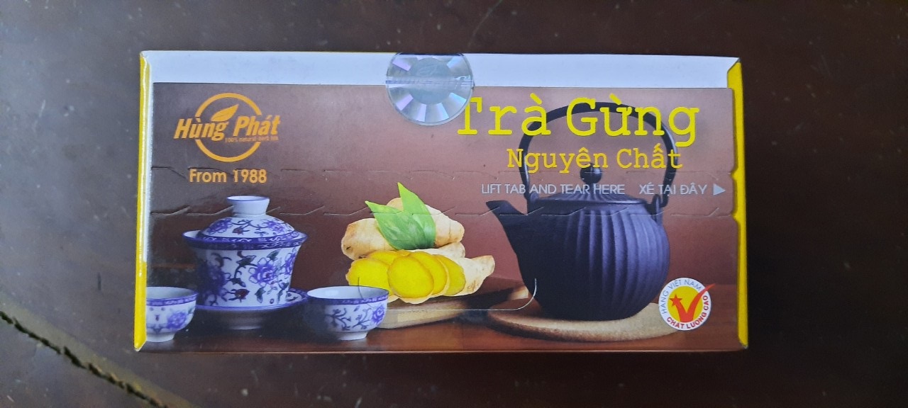 [HCM]TRÀ GỪNG NGUYÊN CHẤT HÙNG PHÁT (25 GÓI ) - PURE GINGER TEA