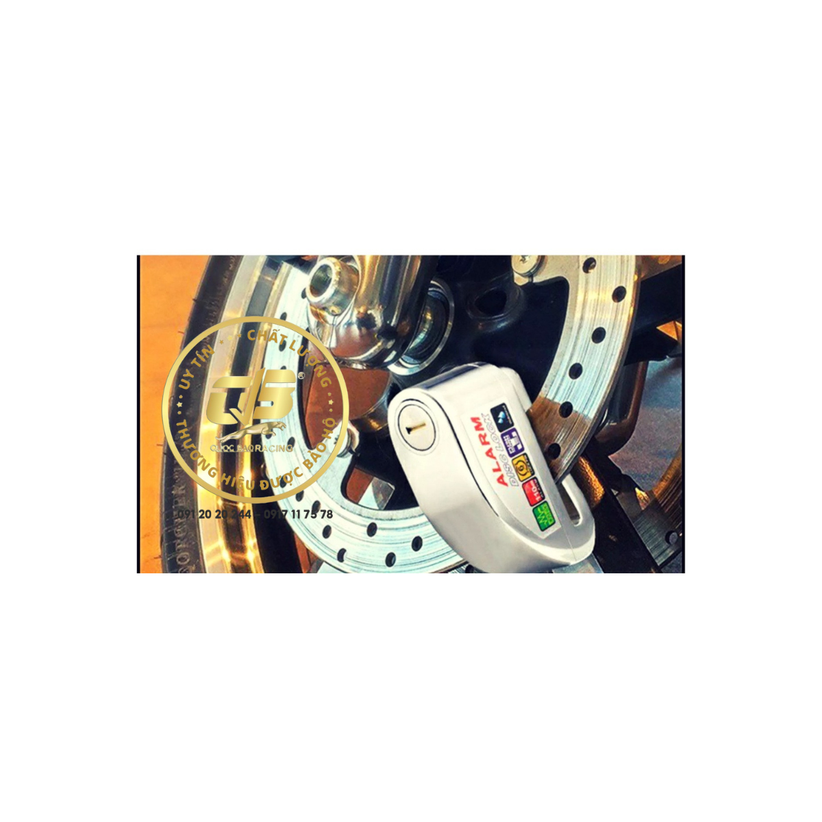 Ổ khóa đĩa dùng cho các loại xe máy ALARM chống trộm có còi hú báo động