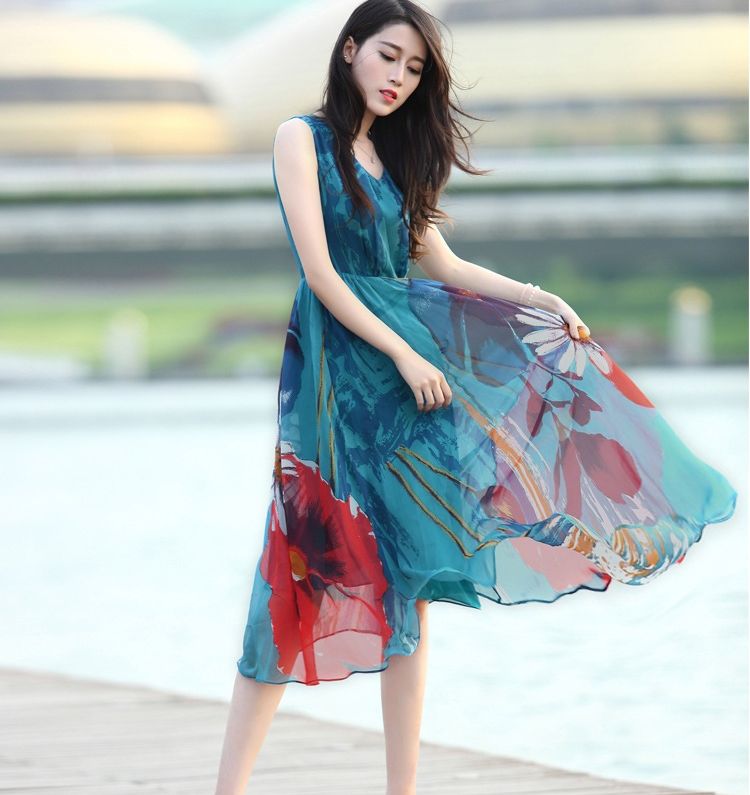 Đầm maxi dạo biển xinh xắn