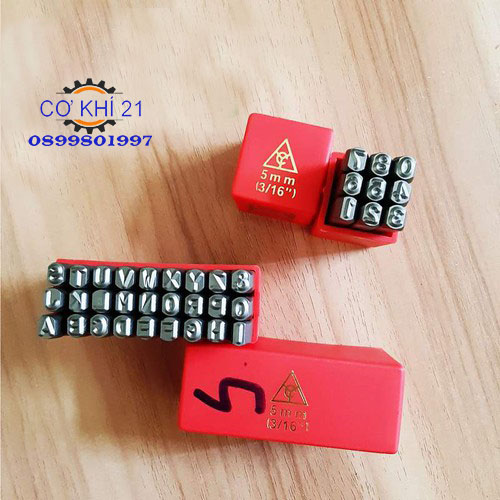 Bộ đột , bộ đục chữ và số 5mm - xuôi loại tốt