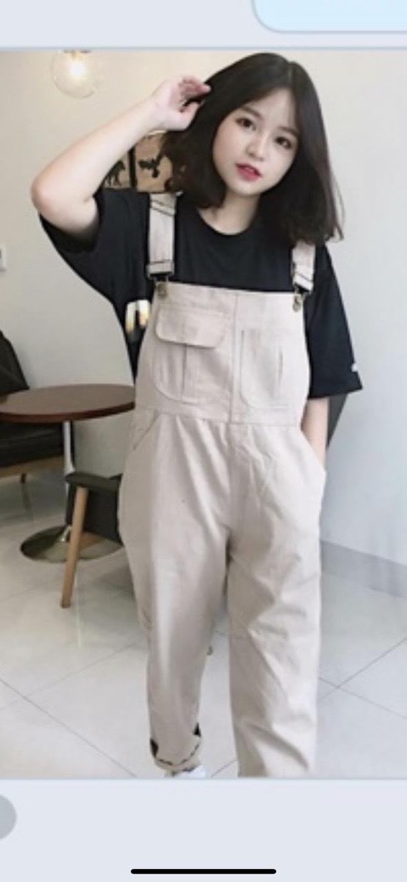 YẾM QUẦN KAKI MÀU ĐEN UNISEX (2 TÚI TRƯỚC NGỰC)