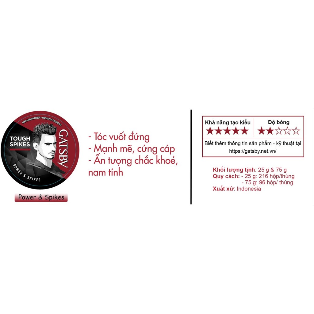 POWER & SPIKES - SÁP WAX VUỐT TÓC GATSBY NHẬT BẢN