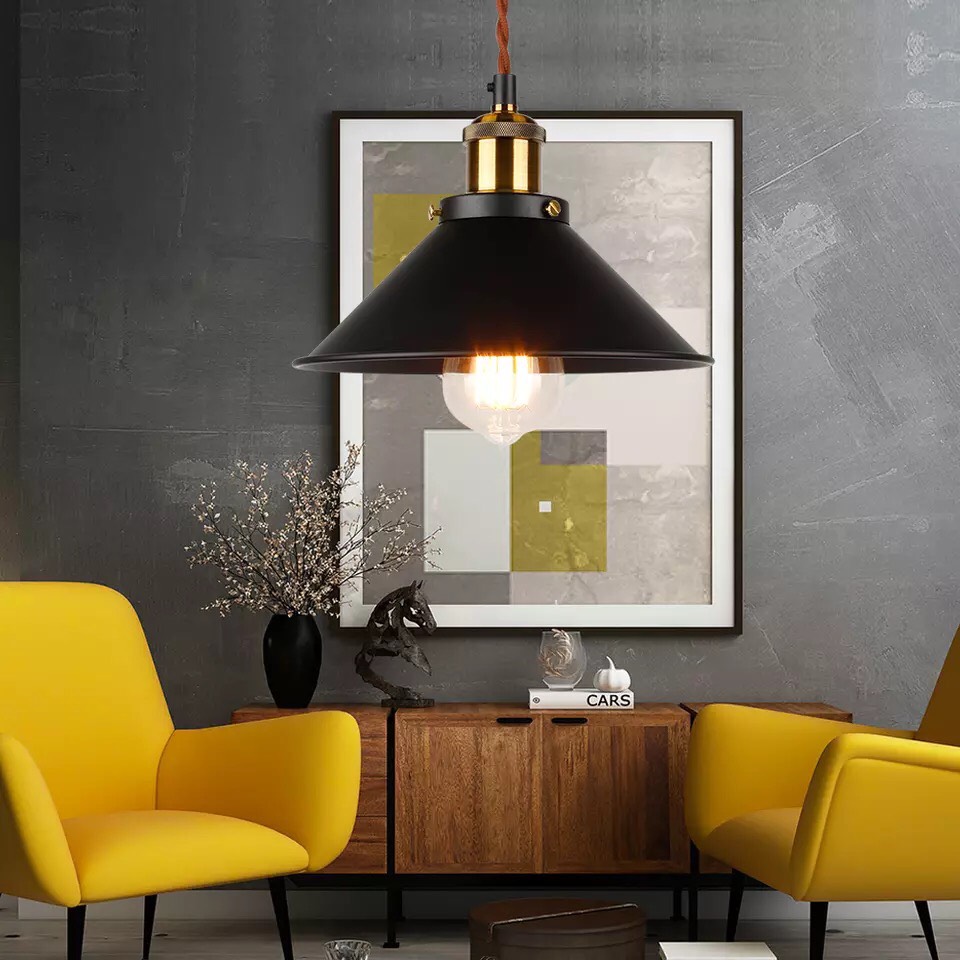 ĐÈN THẢ VINTAGE CHAO ĐĨA SÂU LÒNG DECOR
