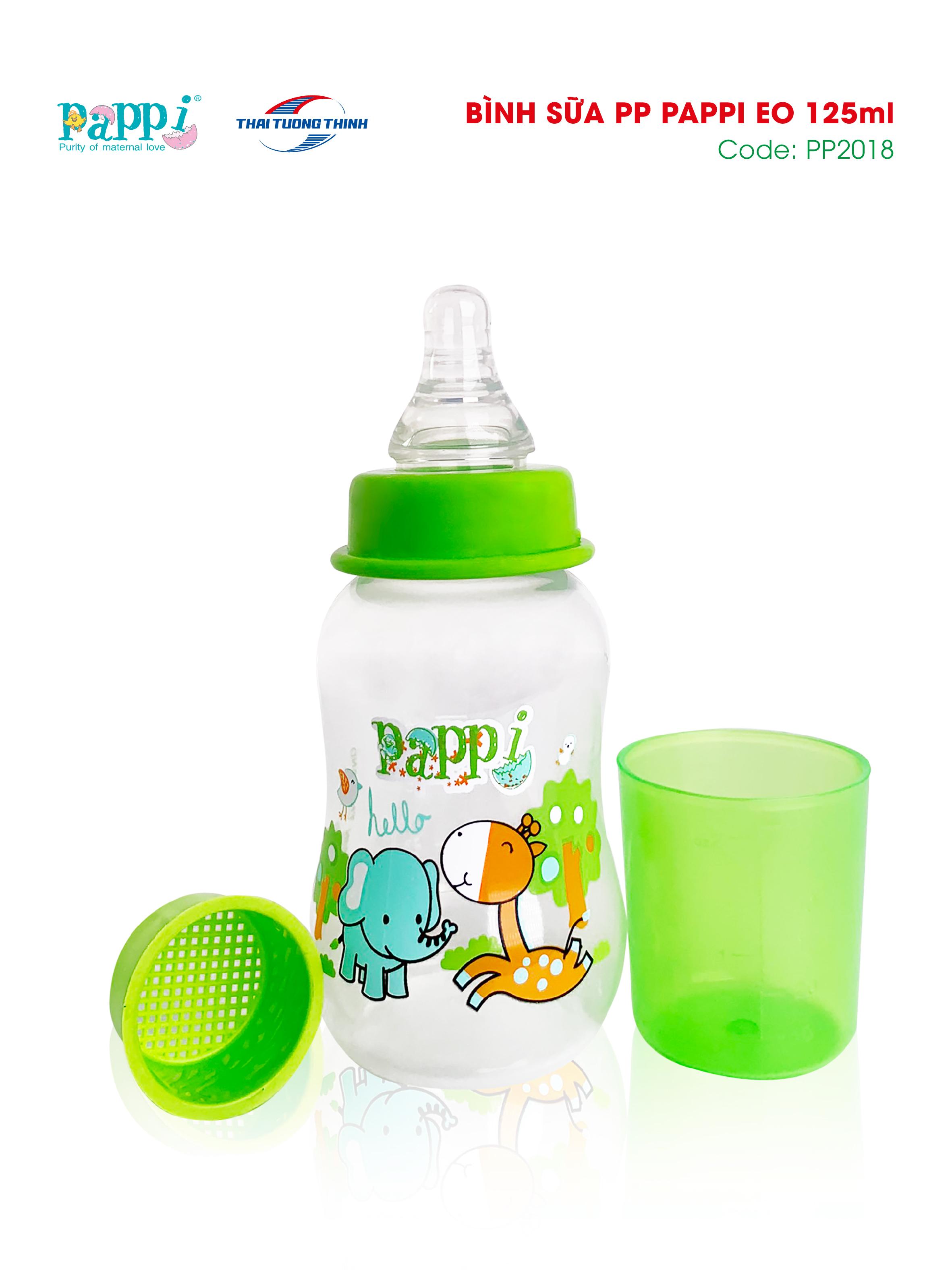 Bình sữa cổ hẹp eo Pappi 125ml Thailand