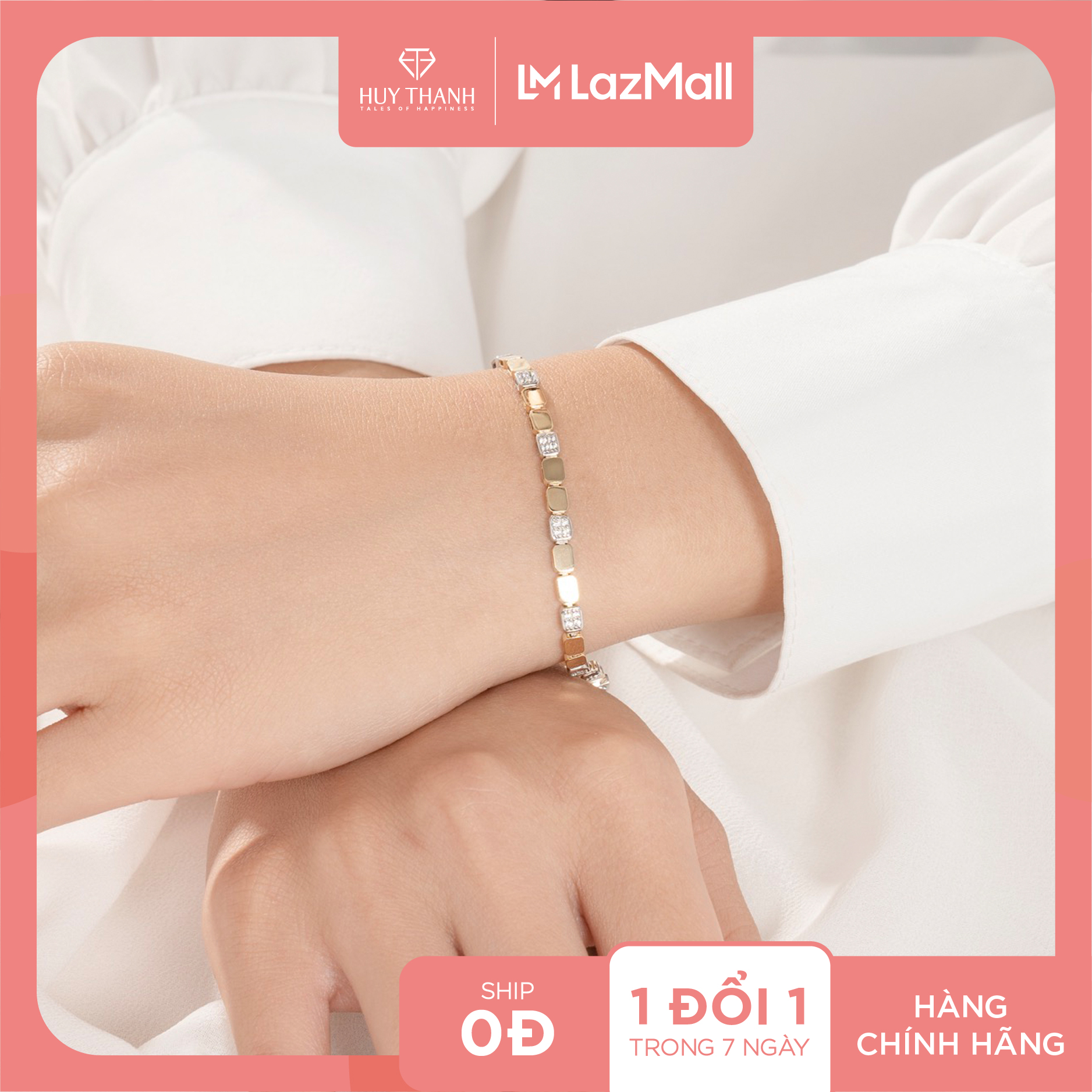 Lắc tay vàng 14k lcc111 huy thanh jewelry