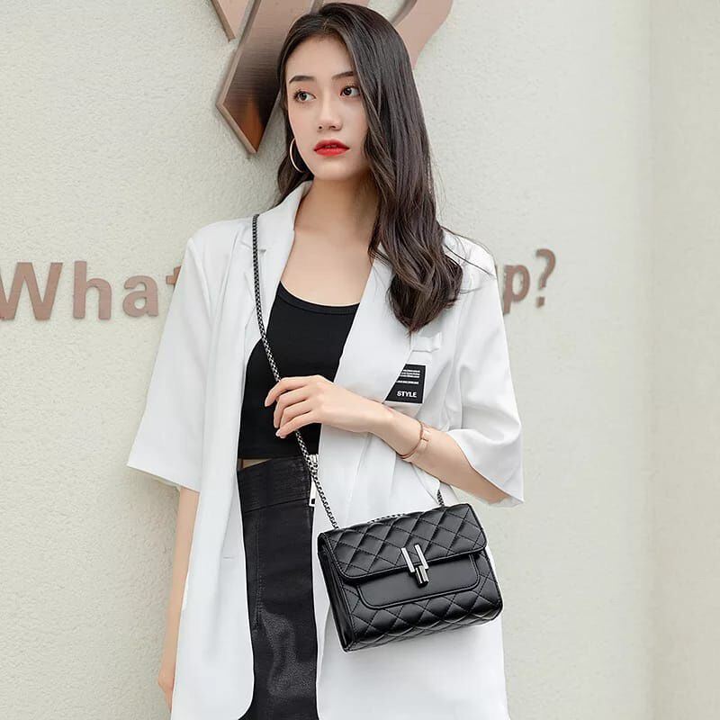 Túi Đeo Vai Thời Trang Hàn Quốc Dây Xích Đen