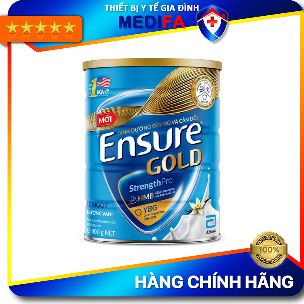 Sữa bột ensure gold abbott hương vani ít ngọt 850g/800g