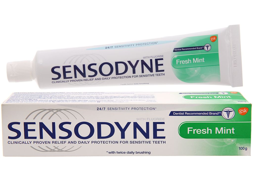 Kem Đánh Răng Sensodyne Fresh Mint Bạc Hà 100g - Giảm Ê Buốt