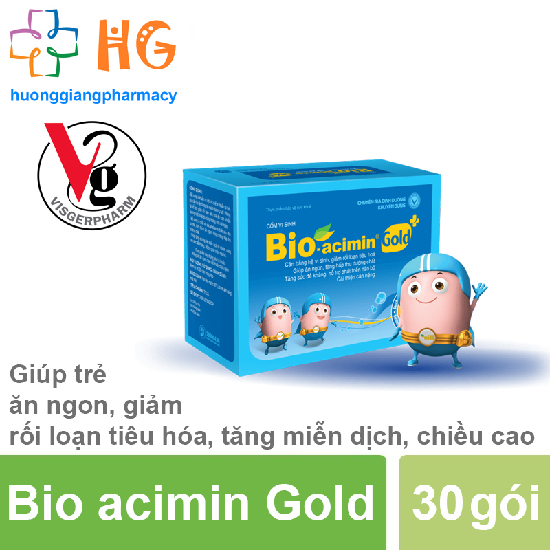 Bio acimin Gold - Men tiêu hóa giúp trẻ ăn ngon, cải thiện biếng ăn, giảm táo bón, tiêu chảy, đầy hơi