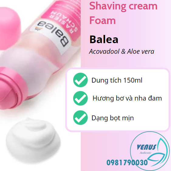 Bọt cạo lông Balea Đức toàn thân và bikini không xước không rát da 150ml & 200ml - Hàng chính hãng Đức