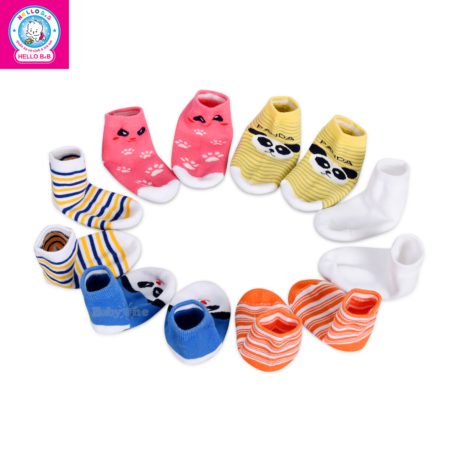 Bộ 4 Đôi Vớ (tất) BabyOne VO0694 - HELLO B&B
