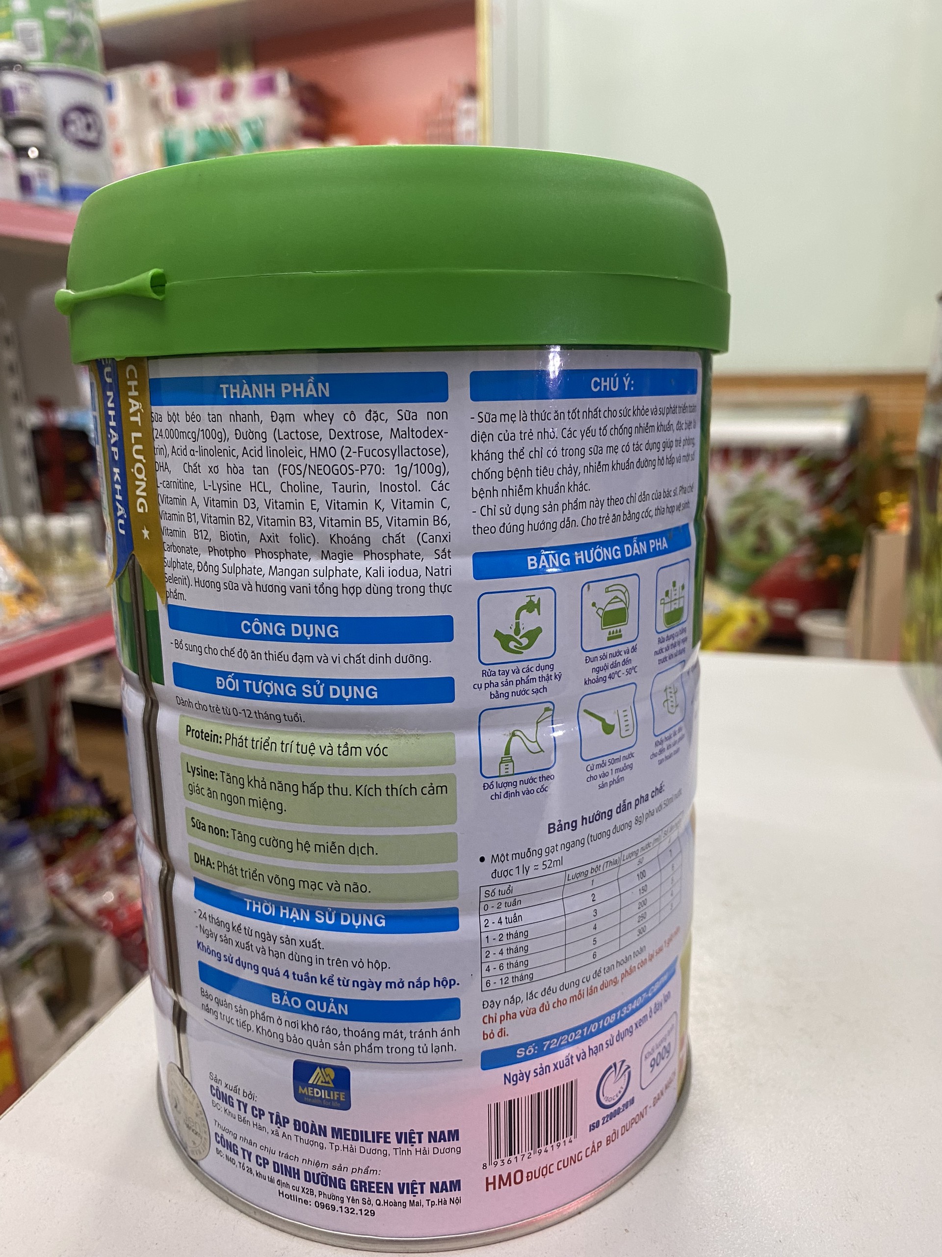 Sữa Green Bio Infant 900g