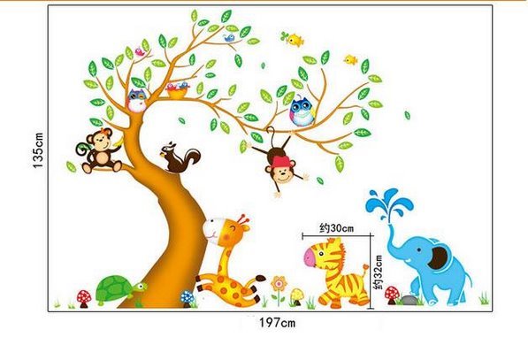 Arm61 baby toddler decorative decal wall sticker (adhesive included)