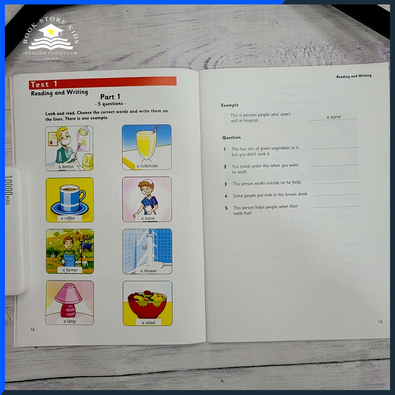 Test Mover Level 1,2,3 (tùy chọn) cho bé tặng kèm file nghe.
