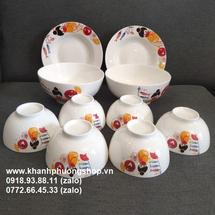 [HCM]bộ chén tô dĩa sứ trắng - chén tô dĩa sứ