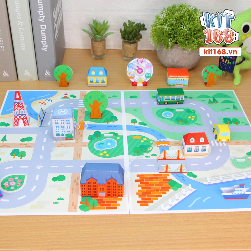 Mô hình giấy kiến trúc Thành Phố Mini đơn giản 2