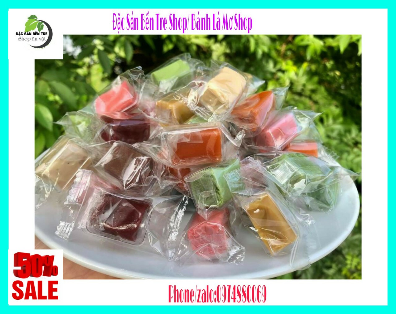 (Freeship) 1kg kẹo dừa dẻo Thập cẩm Bến Tre