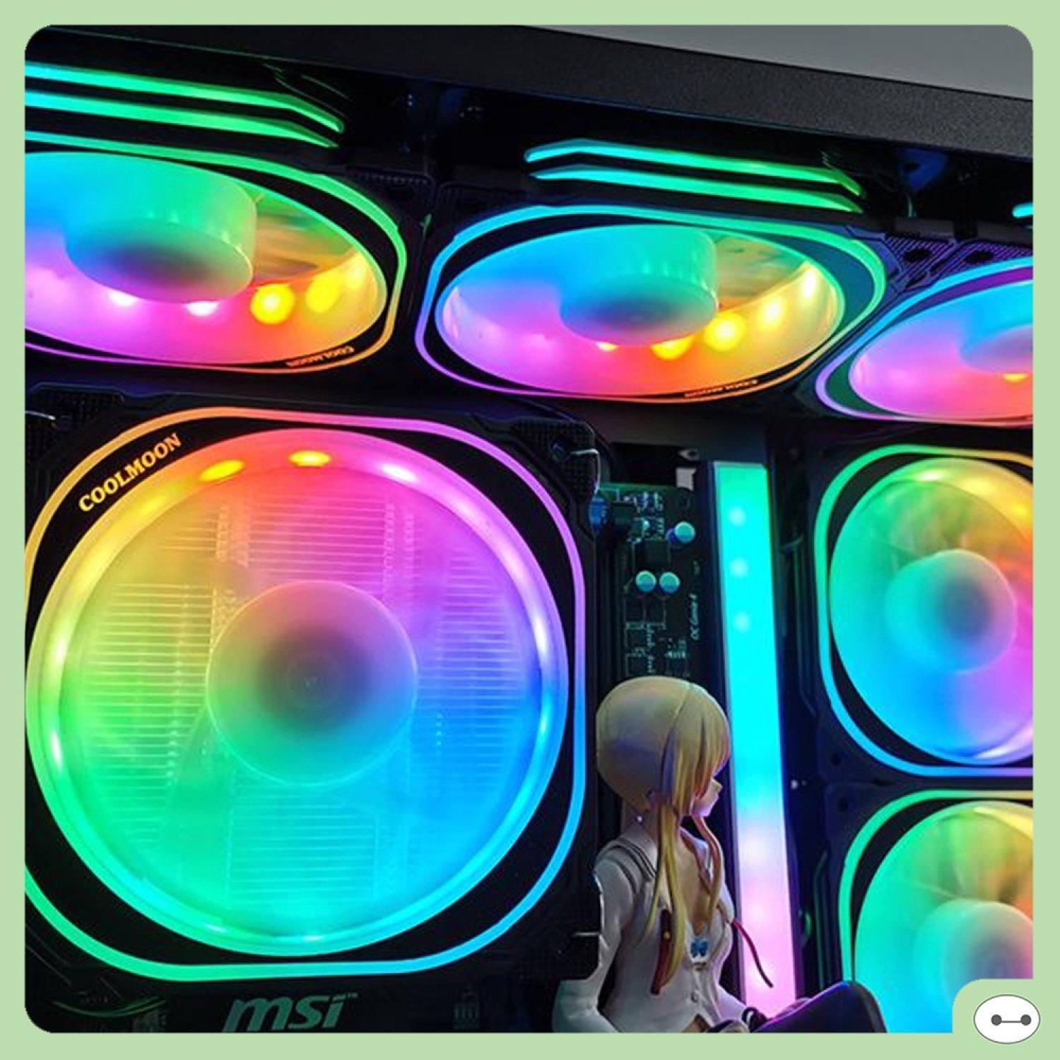 QUẠT LED FAN LED CASE COOLMOON U1 LED RGB 12CM