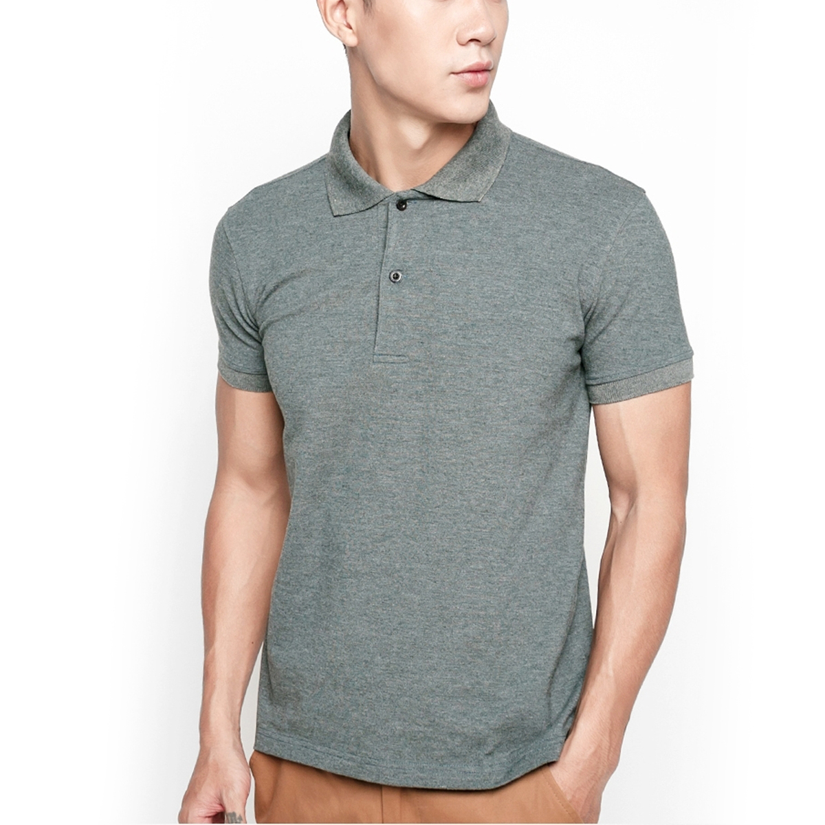 Áo Polo Nam Màu Trơn The Basic Vải Cá Sấu Co Giãn 4 Chiều