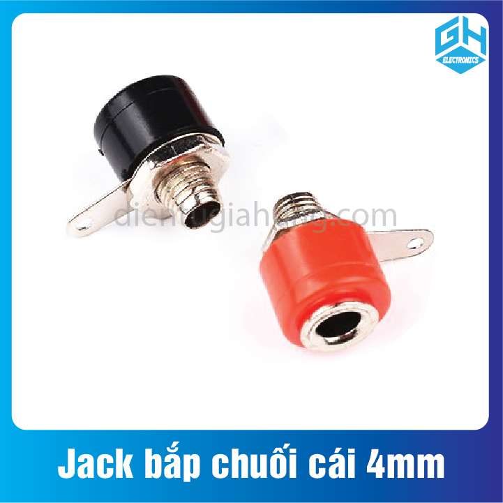 COMBO 2 cặp Jack bắp chuối cái 4mm đen đỏ(2 cái đen + 2 cái đỏ)