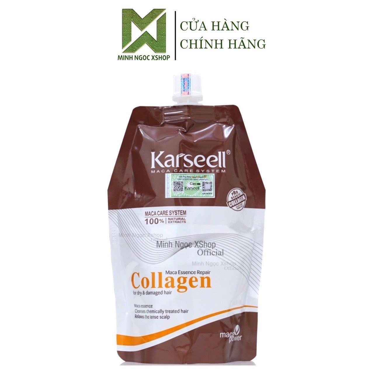 HOÀN TIỀN 15% - Kem ủ tóc dầu hấp Collagen Karseell dạng túi 500ML chính hãng