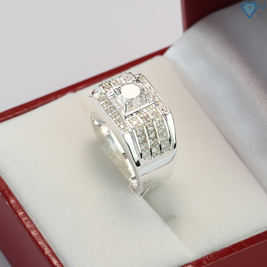 Nhẫn bạc nam đẹp đính đá sang trọng NNA0066 - Trang Sức TNJ
